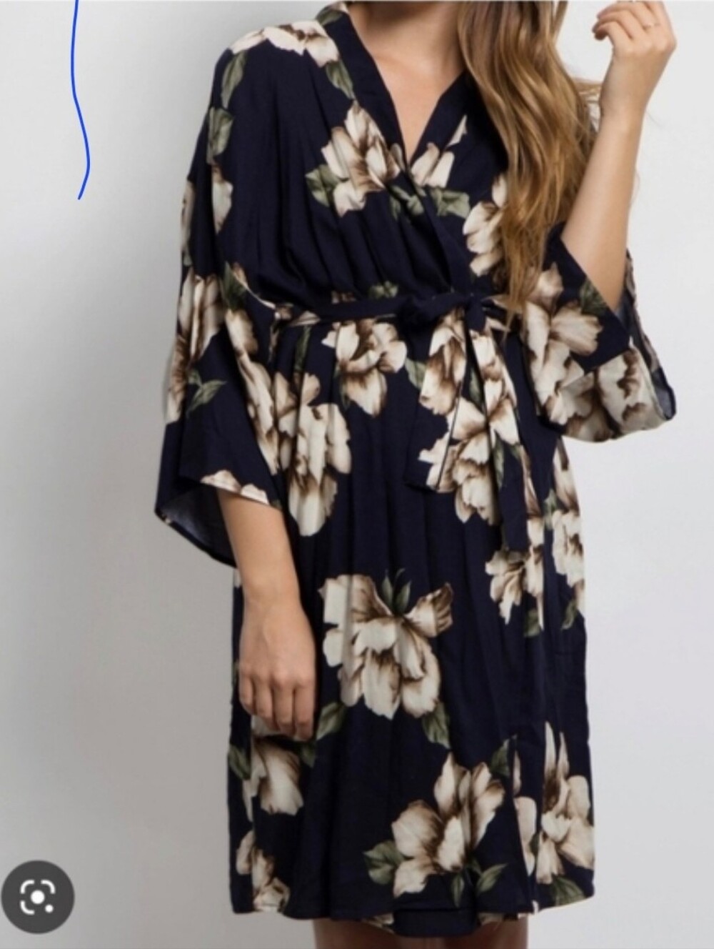 Pinkblush Navy Floral Robe